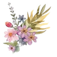 Tee Shirt Printed Beautiful Florals Watercolor Art #13