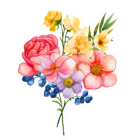 Tee Shirt Printed Beautiful Florals Watercolor Art #17