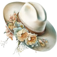 Alternative view of Tee Shirt Printed Country Cowgirl Hat Watercolor Art #06