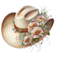 Alternative view of Tee Shirt Printed Country Cowgirl Hat Watercolor Art #08