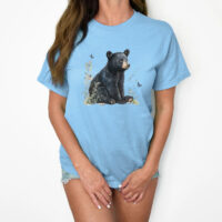 Tee Shirt Printed Beautiful Art Black Bear Watercolor Art #13