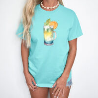 Alternative view of Tee Shirt Printed Beautiful Cocktails Watercolor Art #09