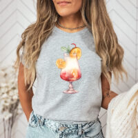 Alternative view of Tee Shirt Printed Beautiful Cocktails Watercolor Art #10