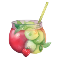 Mugs Watercolor Art Cocktails