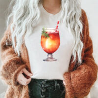 Alternative view of Tee Shirt Printed Beautiful Cocktails Watercolor Art #20