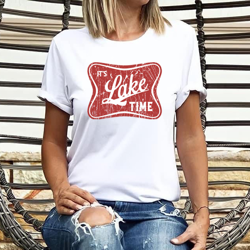 Tee Shirt Printed Lake It's Lake Time FREE NAMEDROP