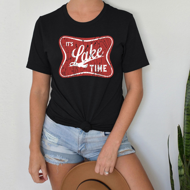 Tee Shirt Printed Lake It's Lake Time FREE NAMEDROP - Image 2