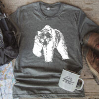 Alternative view of Tee Shirt Printed Canada Bear Facing Paw Up FREE NAMEDROP