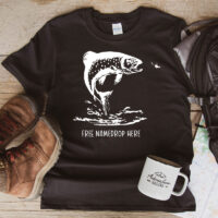 Tee Shirt Printed Canada Fish Leaping with Fly FREE NAMEDROP