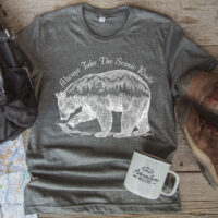Alternative view of Tee Shirt Printed Canada Bear Side Always Take The Scenic Route White