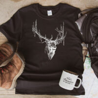 Tee Shirt Printed Canada Bull Elk White