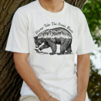 Tee Shirt Printed Canada Bear Side Always Take The Scenic Route Black