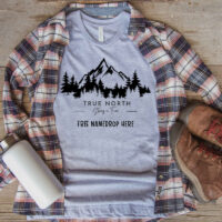 Alternative view of Tee Shirt Printed Canada True North Strong and Free Black Mountains Imagery