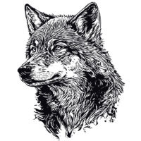 Alternative view of Ceramic Mug Printed SKETCH ART MONOTONE LONE WOLF Pick Your Design 11oz Capacity
