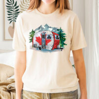 Tee Shirt Printed Canada Camper Trailer FREE NAMEDROP