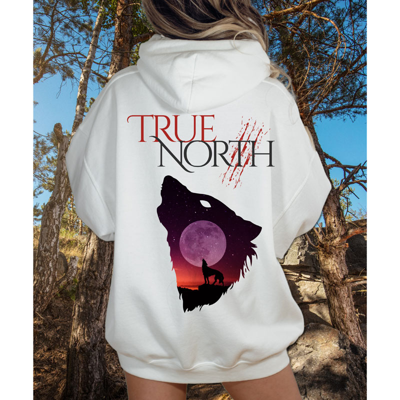 Tee Shirt Printed Canada True North Howling Wolf Pack
