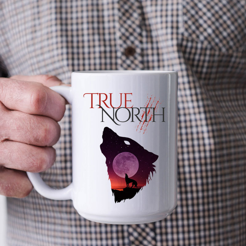Tee Shirt Printed Canada True North Howling Wolf Pack - Image 2
