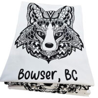 Tee Shirt Printed Beautiful Monotone Wolf Bear Mandala