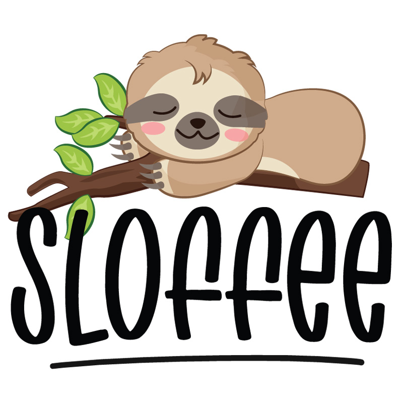Tee Shirt Printed Sarcastic Humour Sloth SLOFFEE