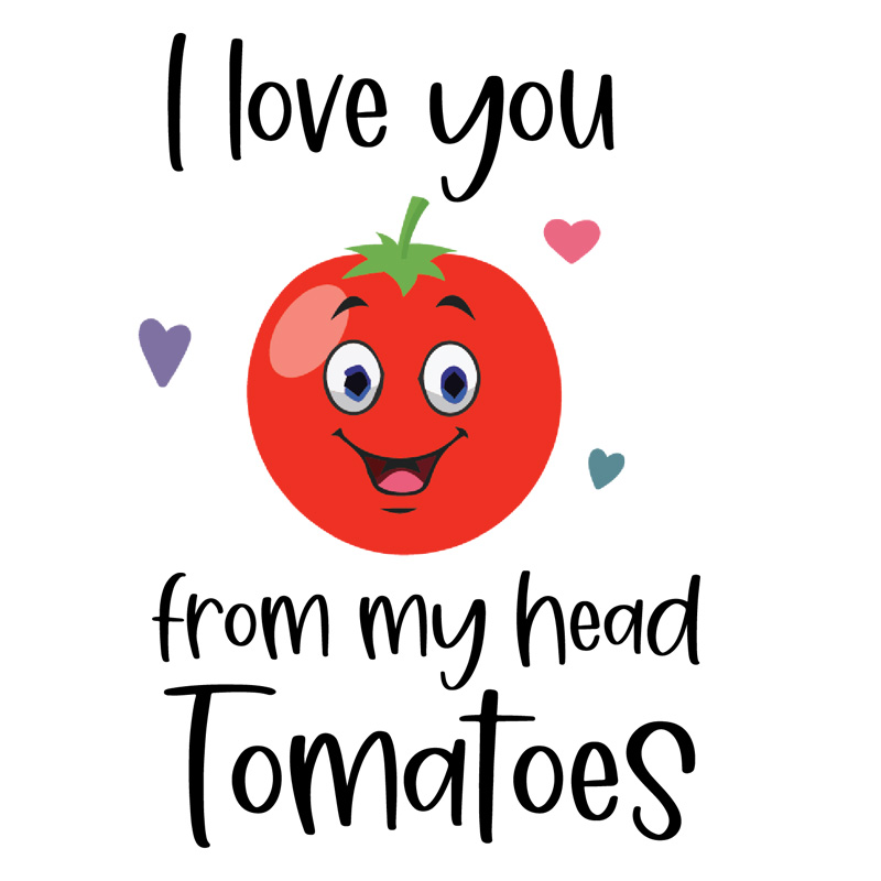 Tee Shirt Printed Sarcastic Humour I Love You From My Head Tomatoes