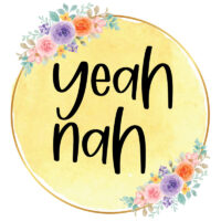 Tee Shirt Printed Sarcastic Humour Watercolor Circle YEAH NAH