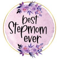 Tee Shirt Printed Sarcastic Humour Watercolor Circle BEST STEPMOM EVER