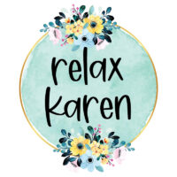 Tee Shirt Printed Sarcastic Humour Watercolor Circle RELAX KAREN