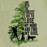Alternative view of Tee Shirt Printed Outdoors Hiking Into the Forest I Go Green Trees