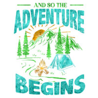 Tee Shirt Printed Outdoors Hiking And so the Adventure Begins Teal
