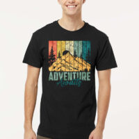 Alternative view of Tee Shirt Printed Outdoors Hiking Adventure Awaits Mountains Sun 5 Colored Panels