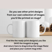 1 CUSTOM MUG 11oz PICK A DESIGN FROM OUR WIDE SELECTION - Go to the design you like, SAVE the jpeg and attach the image file here *minimum order 12 mugs assorted designs* (order in increments of 12)
