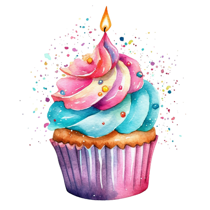 Tee Shirt Printed Beautiful Watercolor Art Pastel Birthday Celebration #03 - Image 2