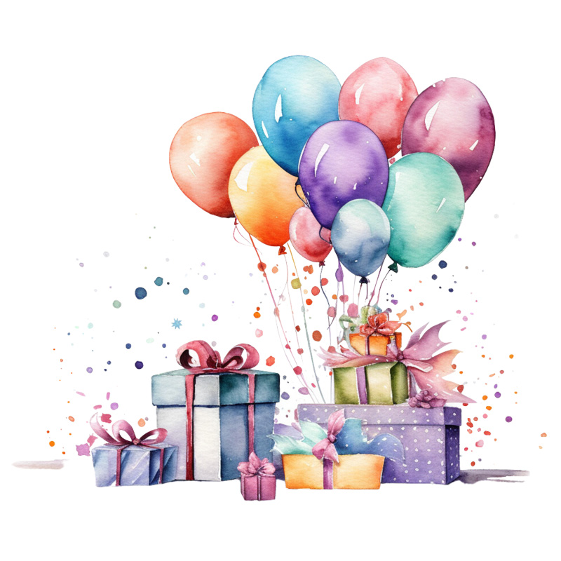 Tee Shirt Printed Beautiful Watercolor Art Pastel Birthday Celebration #05