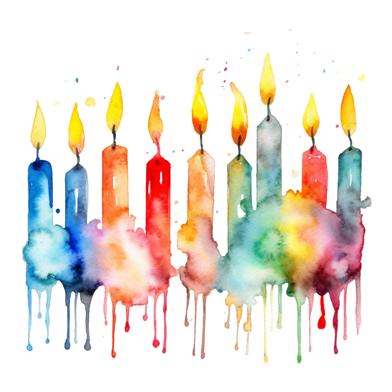 Tee Shirt Printed Beautiful Watercolor Art Pastel Birthday Celebration #10 - Image 2