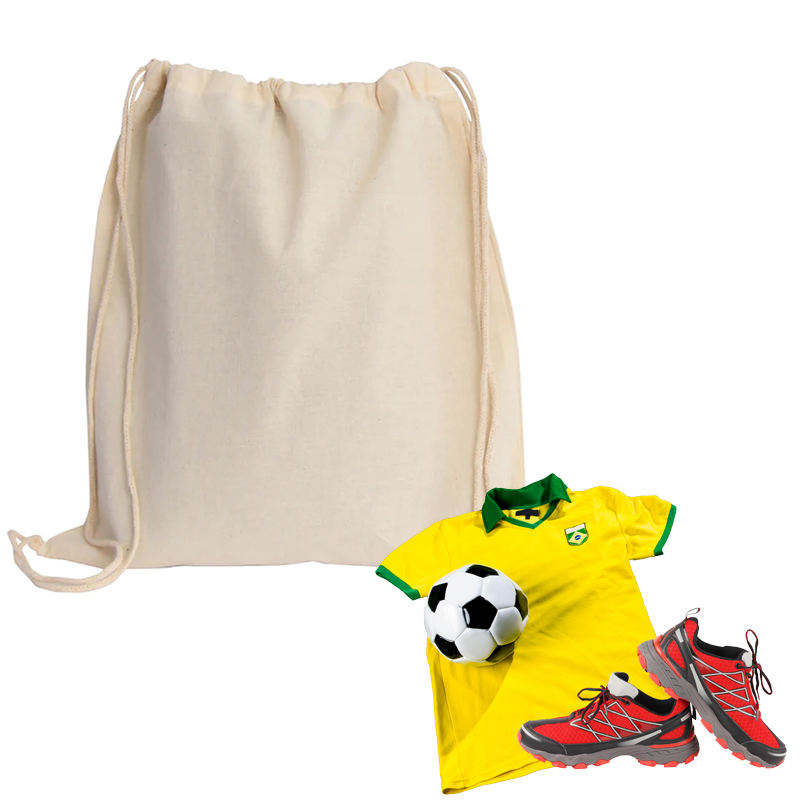 16"W x 17.5"H 5oz Canvas Drawstring Sports Backpack All Natural PICK A DESIGN FROM OUR SHIRTS CATALOGUE - Go to the shirt design you like, SAVE the jpeg and attach the image file here - Image 3