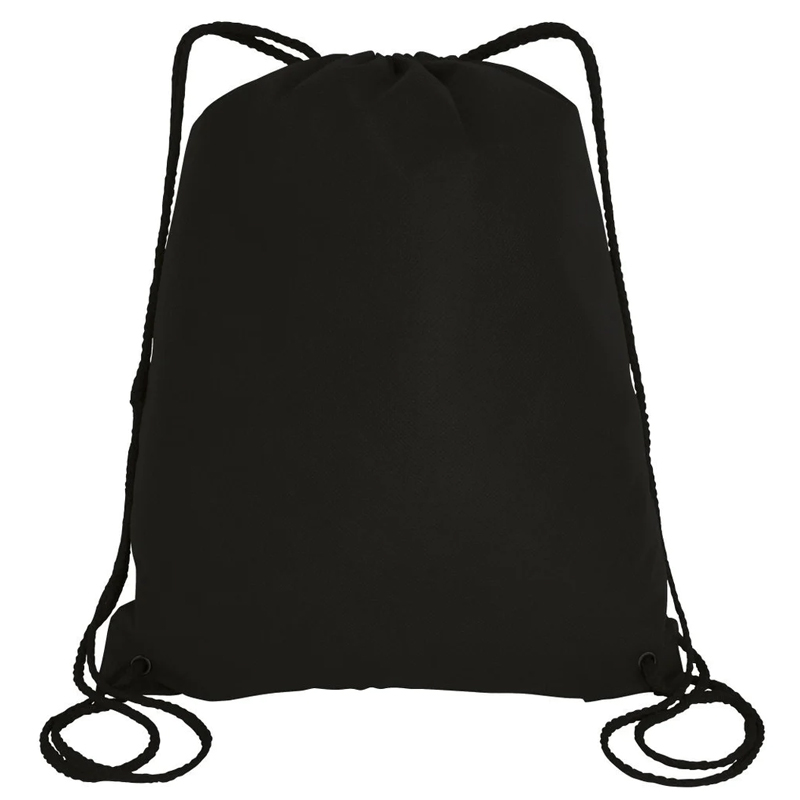 16"W x 17.5"H 5oz Canvas Drawstring Sports Backpack All Black PICK A DESIGN FROM OUR SHIRTS CATALOGUE - Go to the shirt design you like, SAVE the jpeg and attach the image file here - Image 2