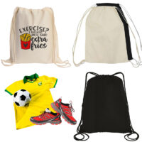 16"W x 17.5"H 5oz Canvas Drawstring Sports Backpack Black & Natural Mix PICK A DESIGN FROM OUR SHIRTS CATALOGUE - Go to the shirt design you like, SAVE the jpeg and attach the image file here
