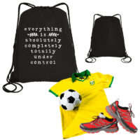 16"W x 17.5"H 5oz Canvas Drawstring Sports Backpack All Black PICK A DESIGN FROM OUR SHIRTS CATALOGUE - Go to the shirt design you like, SAVE the jpeg and attach the image file here