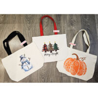 Alternative view of 18”W x 5"D x 14”H 8 oz Cotton Canvas Fashion Bag with Magnetic Button 3 Strap Colors Mix PICK A DESIGN FROM OUR SHIRTS CATALOGUE - Go to the shirt design you like, SAVE the jpeg and attach the image file here