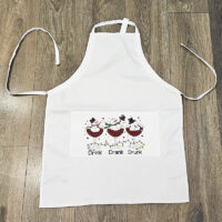 22.5”x30” 8oz Polyester Cotton Adjustable Bib Apron Adult Solid White PICK A DESIGN FROM OUR SHIRTS CATALOGUE - Go to the shirt design you like, SAVE the jpeg and attach the image file here
