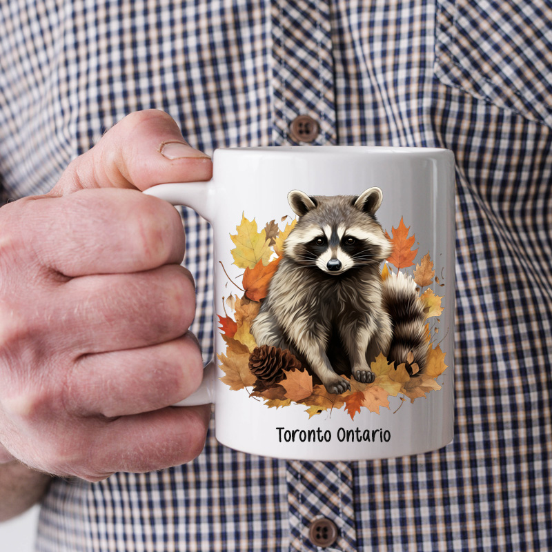 Ceramic Mug Printed 6 Designs WILDLIFE WOODLAND ANIMALS MAPLE LEAVES 6 Designs GROUP A 11oz Capacity *minimum order 6 mugs* (order in increments of 6) - Image 5