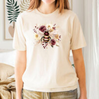 Tee Shirt Printed Bee Watercolour Art Majestic Bees #10 - Image 3