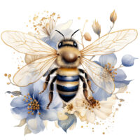 Tee Shirt Printed Bee Watercolour Art Majestic Bees #11