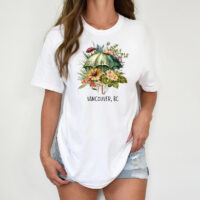 Alternative view of Tee Shirt Printed Beautiful Watercolour Art Floral Umbrella #02
