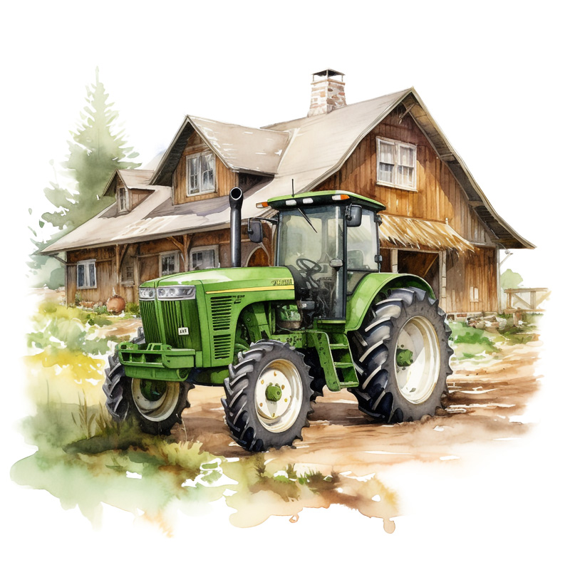 Tee Shirt Printed Farm Life Farm Equipment - Tractors #03