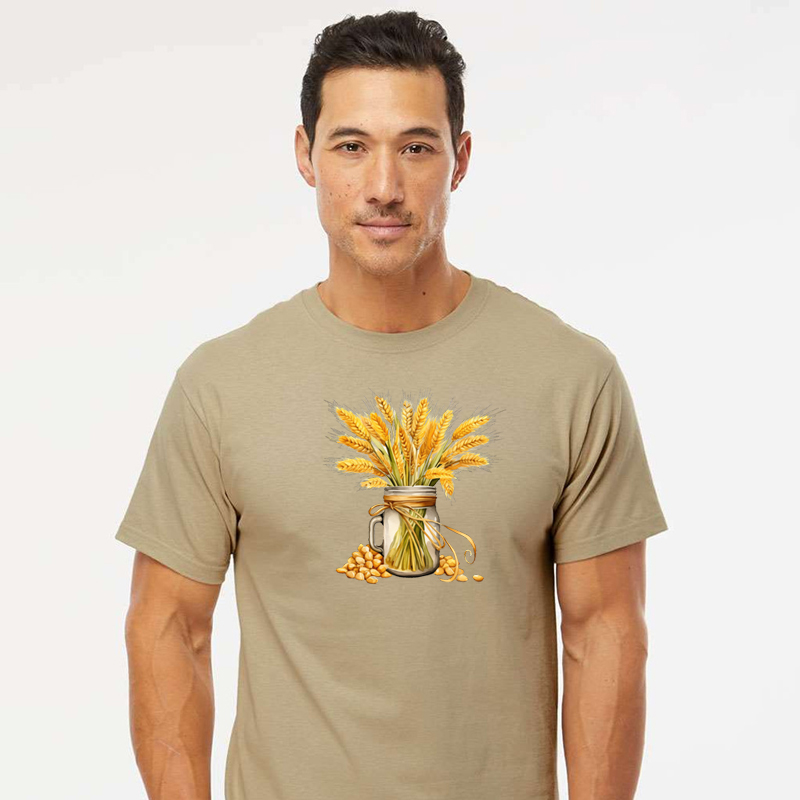 Tee Shirt Printed Farm Life Farming Golden Wheat #01 - Image 2