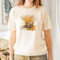 Tee Shirt Printed Farm Life Farming Golden Wheat #04