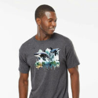 Alternative view of Tee Shirt Printed Marine Life Watercolour Art Killer Whale #01