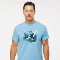 Alternative view of Tee Shirt Printed Marine Life Watercolour Art Killer Whale #03