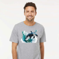 Alternative view of Tee Shirt Printed Marine Life Watercolour Art Killer Whale #05